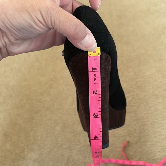 Prada Black Suede Wedges with Strap - Picture 16 of 16